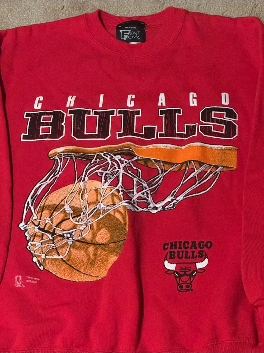 Vintage Chicago Bulls Red Graphic Crewneck Sweatshirt